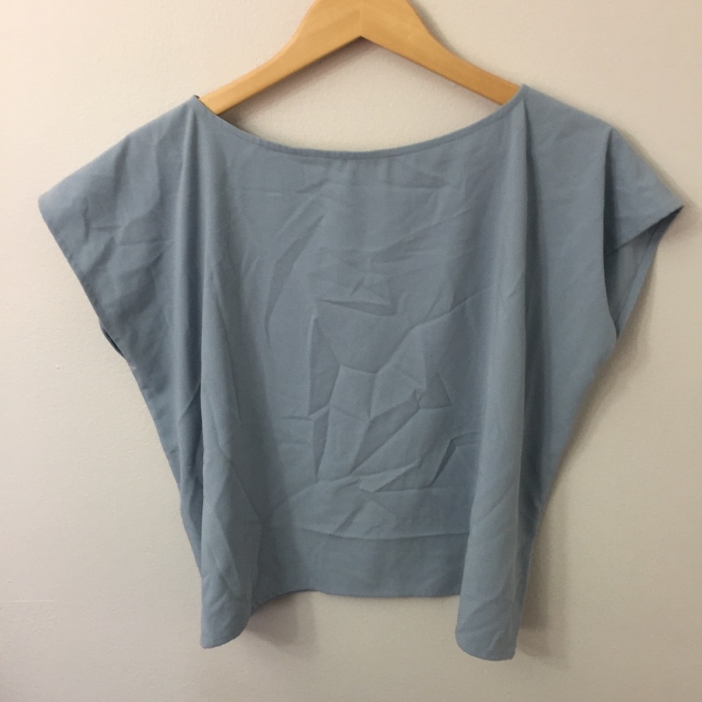 JESSE KAMM Size Medium Large Blue Blouse - Picture 3 of 5